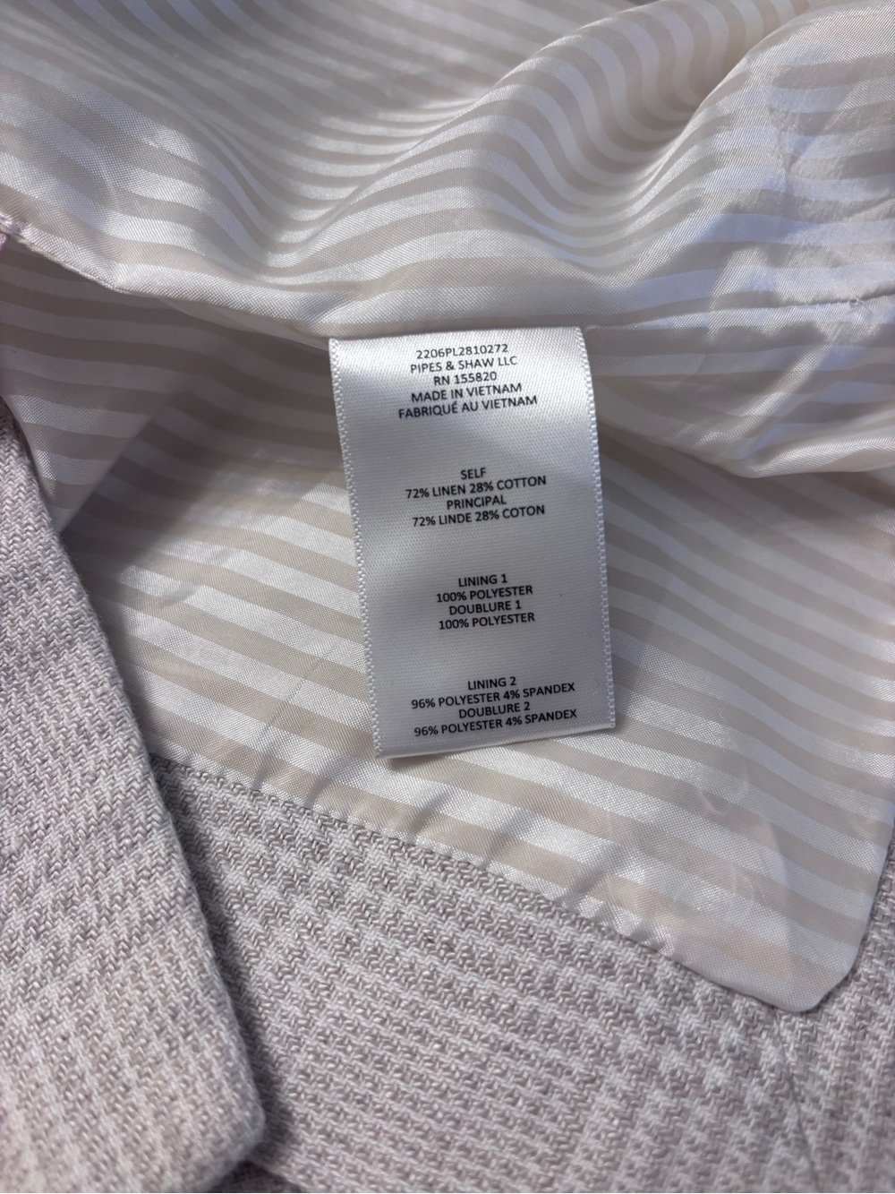 Veronica Beard Linen Blend Plaid Blazer Size 10 Neutral Beige - Picture 8 of 8